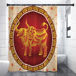 Chinese Ox Zodiac Sign Print Shower Curtain