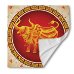 Chinese Ox Zodiac Sign Print Silk Bandana