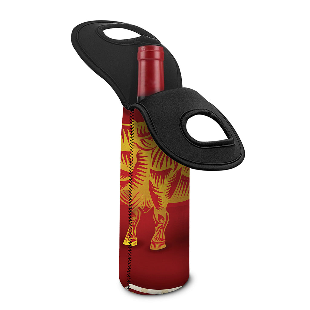 Chinese Ox Zodiac Sign Print Single Neoprene Wine Tote