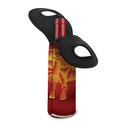 Chinese Ox Zodiac Sign Print Single Neoprene Wine Tote
