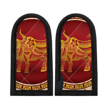 Chinese Ox Zodiac Sign Print Skillet Handle Cover
