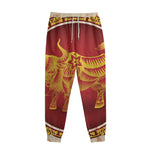 Chinese Ox Zodiac Sign Print Sweatpants