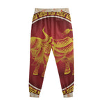 Chinese Ox Zodiac Sign Print Sweatpants