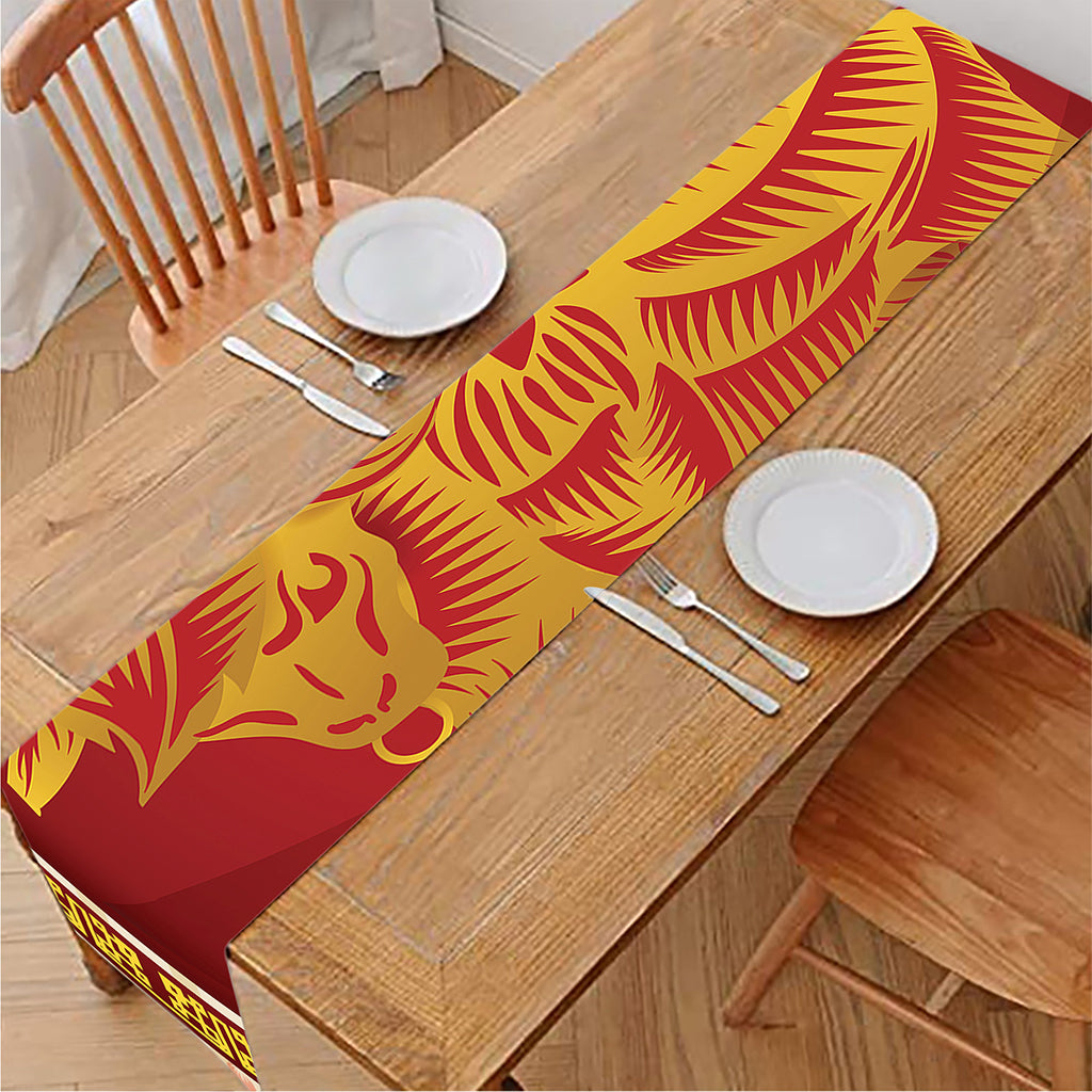 Chinese Ox Zodiac Sign Print Table Runner