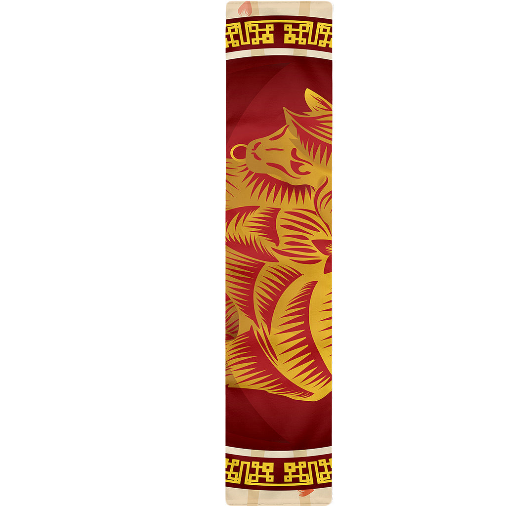 Chinese Ox Zodiac Sign Print Table Runner