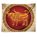 Chinese Ox Zodiac Sign Print Tapestry