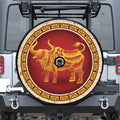 Chinese Ox Zodiac Sign Print Tire Cover With Camera Hole