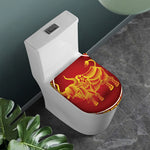 Chinese Ox Zodiac Sign Print Toilet Lid Cover