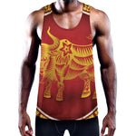 Chinese Ox Zodiac Sign Print Training Tank Top
