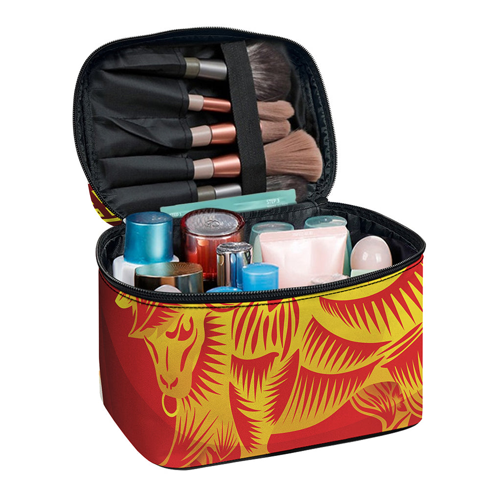 Chinese Ox Zodiac Sign Print Travel Makeup Bag