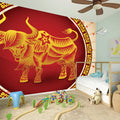 Chinese Ox Zodiac Sign Print Wall Sticker