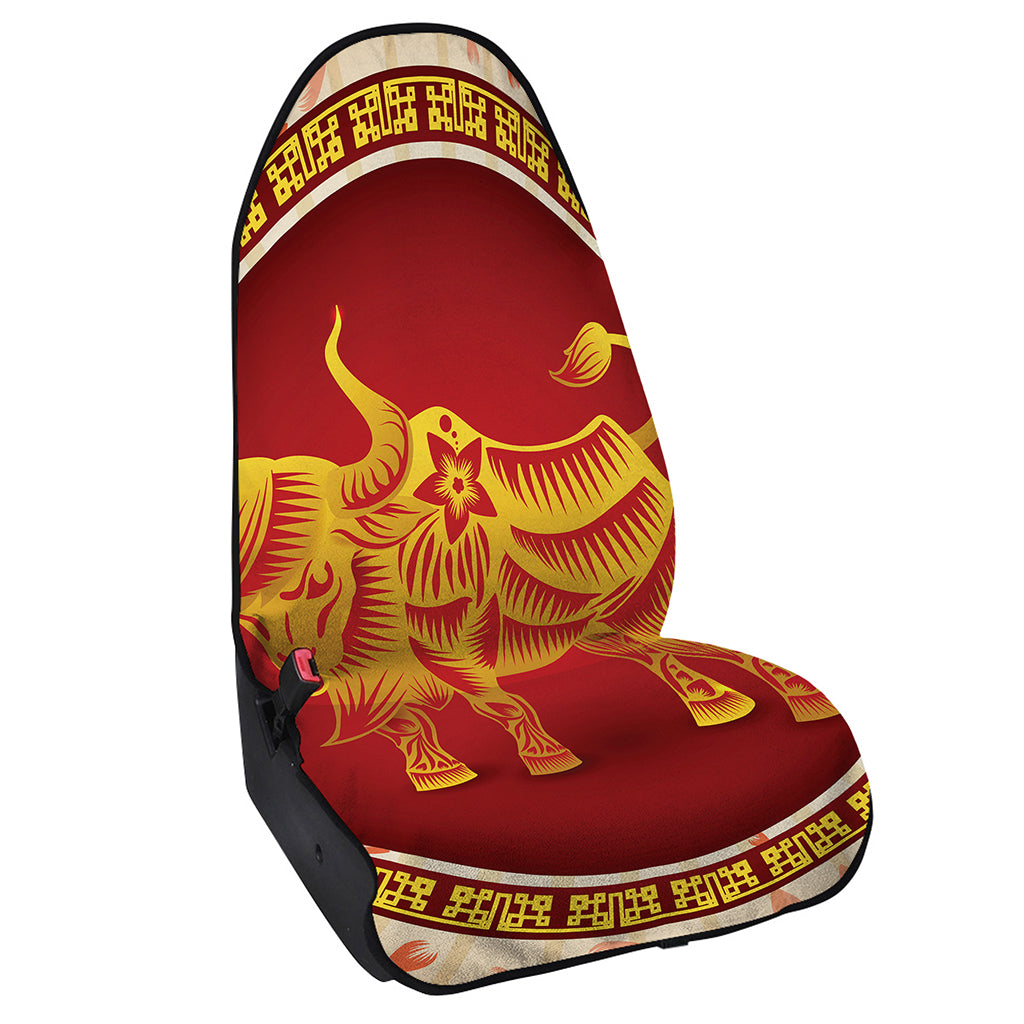 Chinese Ox Zodiac Sign Print Waterproof Car Seat Cover