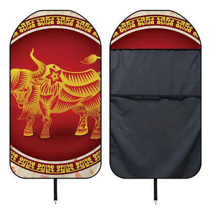 Chinese Ox Zodiac Sign Print Waterproof Car Seat Cover
