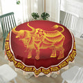 Chinese Ox Zodiac Sign Print Waterproof Round Tablecloth
