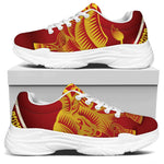 Chinese Ox Zodiac Sign Print White Chunky Shoes