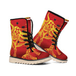Chinese Ox Zodiac Sign Print Winter Boots
