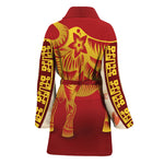 Chinese Ox Zodiac Sign Print Women's Bathrobe