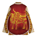 Chinese Ox Zodiac Sign Print Women's Blazer