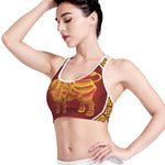 Chinese Ox Zodiac Sign Print Women's Sports Bra