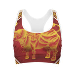 Chinese Ox Zodiac Sign Print Women's Sports Bra