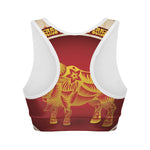 Chinese Ox Zodiac Sign Print Women's Sports Bra