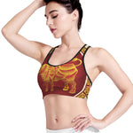 Chinese Ox Zodiac Sign Print Women's Sports Bra
