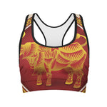 Chinese Ox Zodiac Sign Print Women's Sports Bra