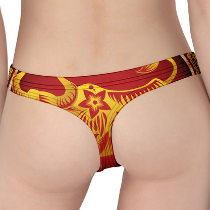 Chinese Ox Zodiac Sign Print Women's Thong