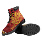 Chinese Ox Zodiac Sign Print Work Boots