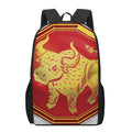Chinese Ox Zodiac Symbol Print 17 Inch Backpack