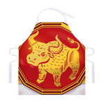 Chinese Ox Zodiac Symbol Print Adjustable Apron