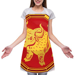 Chinese Ox Zodiac Symbol Print Adjustable Apron