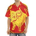 Chinese Ox Zodiac Symbol Print Aloha Shirt