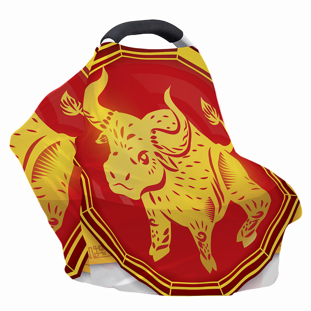 Chinese Ox Zodiac Symbol Print Baby Seat Cover