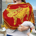 Chinese Ox Zodiac Symbol Print Baby Seat Cover