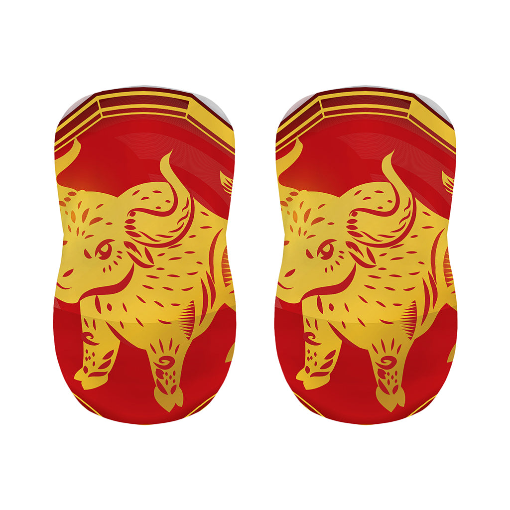 Chinese Ox Zodiac Symbol Print Bar Stool Covers