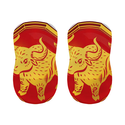 Chinese Ox Zodiac Symbol Print Bar Stool Covers