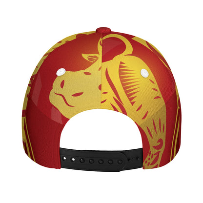 Chinese Ox Zodiac Symbol Print Baseball Cap