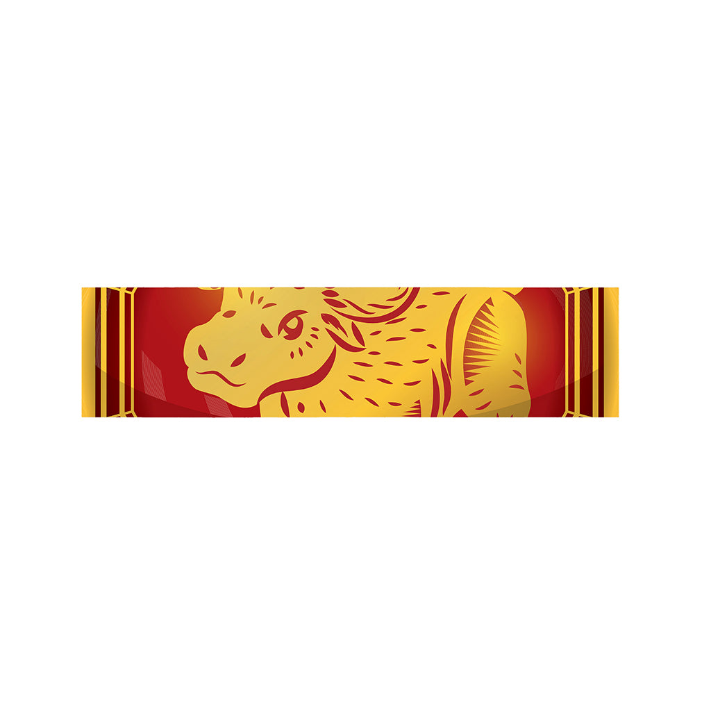 Chinese Ox Zodiac Symbol Print Bed Runner