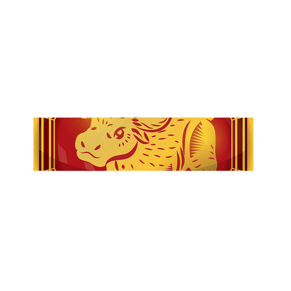 Chinese Ox Zodiac Symbol Print Bed Runner