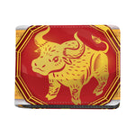 Chinese Ox Zodiac Symbol Print Bifold Wallet