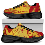 Chinese Ox Zodiac Symbol Print Black Chunky Shoes