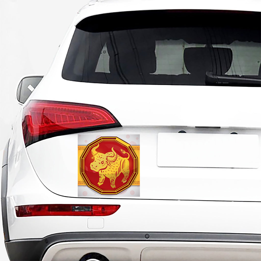 Chinese Ox Zodiac Symbol Print Car Sticker