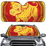 Chinese Ox Zodiac Symbol Print Car Windshield Sun Shade
