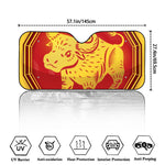 Chinese Ox Zodiac Symbol Print Car Windshield Sun Shade