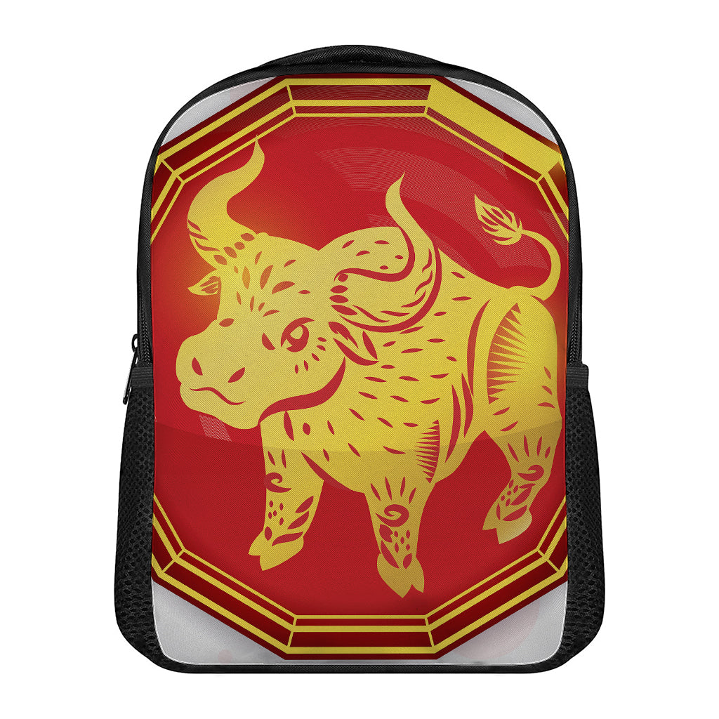 Chinese Ox Zodiac Symbol Print Casual Backpack