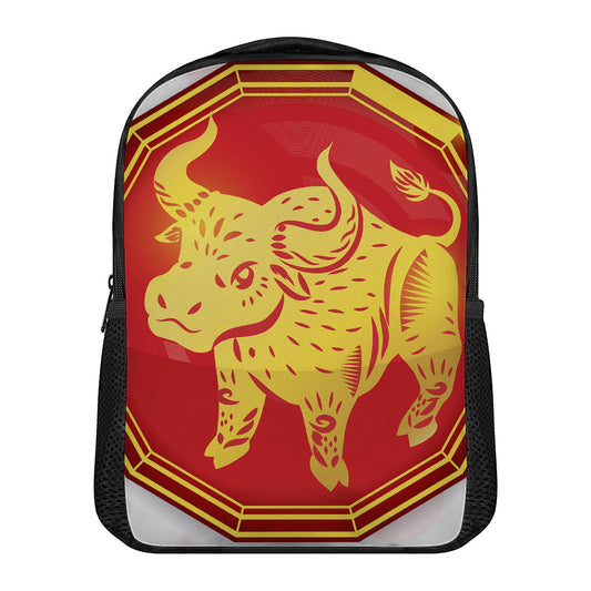 Chinese Ox Zodiac Symbol Print Casual Backpack