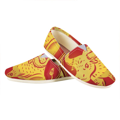 Chinese Ox Zodiac Symbol Print Casual Shoes