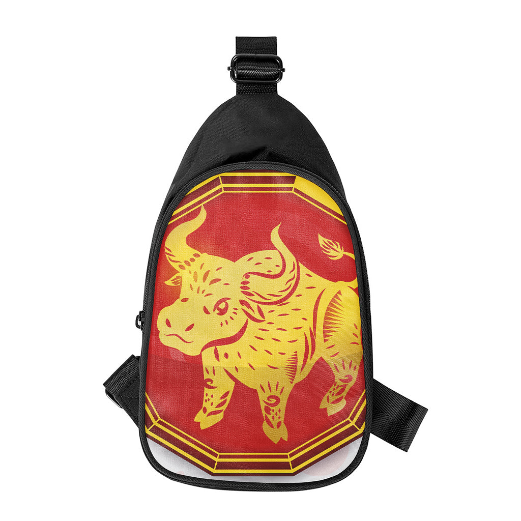 Chinese Ox Zodiac Symbol Print Chest Bag