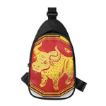 Chinese Ox Zodiac Symbol Print Chest Bag